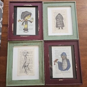 Set of 4 framed Harry Potter Art Prints, Nursery, Playroom Decor, 8"x10"